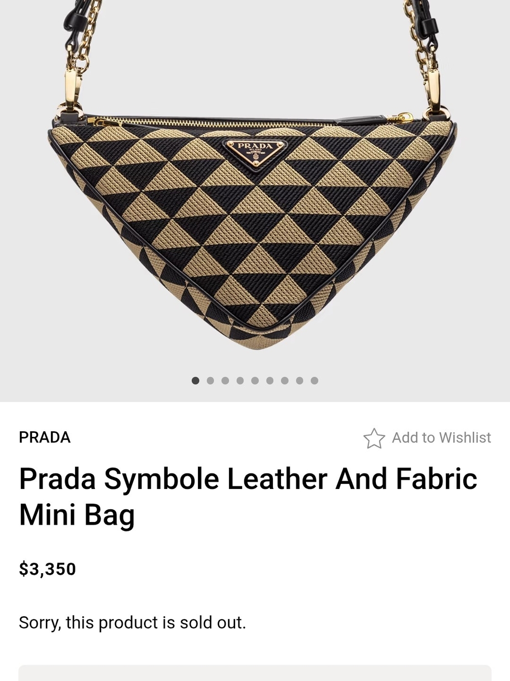 Prada Black and Beige Triangle Shoulder Bag - Picture 8 of 11